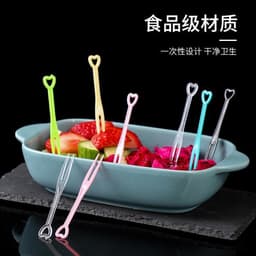 500 Chiếc Nĩa Trái Tim Dùng Một Lần Ăn Nhẹ Món Tráng Miệng Ăn Tại Nhà Thực Phẩm Trái Cây Tăm Bento Trang Trí Tiệc 2