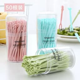 [Shop DoTrung] Hộp 50 cái Nĩa nhựa ăn trái cây, bánh kẹo, decor trang trí 2