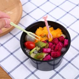 [Shop DoTrung] Hộp 50 cái Nĩa nhựa ăn trái cây, bánh kẹo, decor trang trí 4