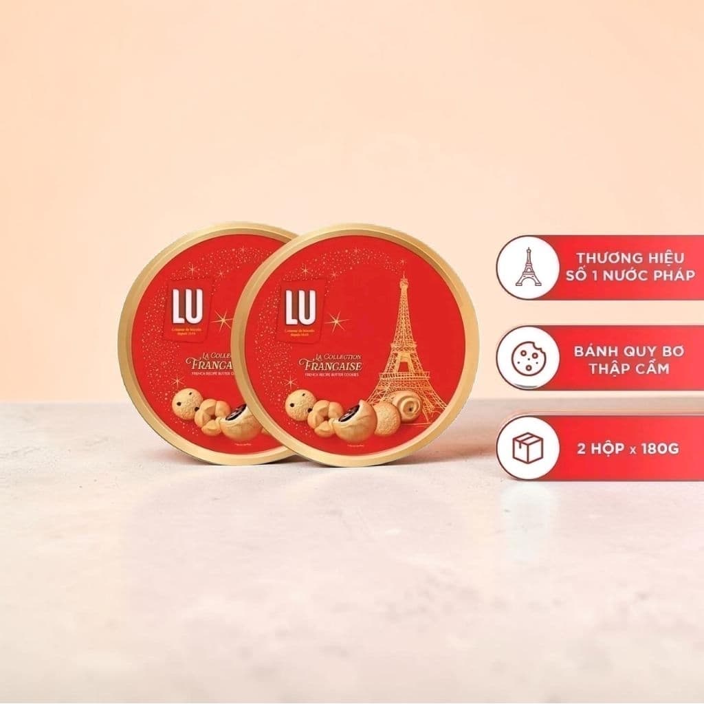 Combo 02 Hộp bánh Quy bơ thập cẩm công thức Pháp LU 180g - Bách Hóa Phúc Vinh
