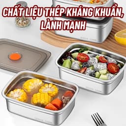 COMBO 3 HỘP INOX 304 1200ML, 1500ML , 2200ML HANAMO CAO CẤP KÈM NẮP – AN TOÀN THỰC PHẨM, TIỆN LỢI MỖI NGÀY 8
