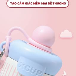 Bình giữ nhiệt XCUP KITTY Có ống hút mới, INOX 316, dung tích 600ml, dành cho học sinh, sinh viên 6