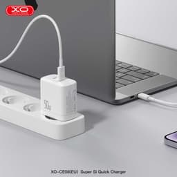 Bộ Sạc Nhanh XO Việt Nam CE08 50W 2 Cổng C – Sạc Siêu Tốc PD, Kèm Dây C to IOS| XO CE08 EU 4
