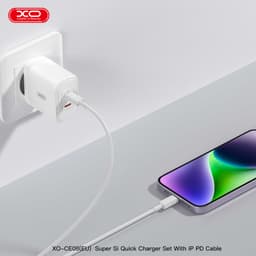 Bộ Sạc Nhanh XO Việt Nam CE08 50W 2 Cổng C – Sạc Siêu Tốc PD, Kèm Dây C to IOS| XO CE08 EU 5