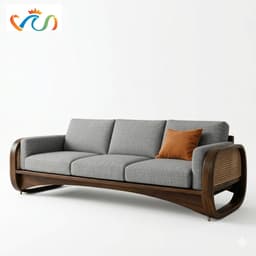 Ghế sofa gỗ tự nhiên phối mây VUADECOR VS97 1