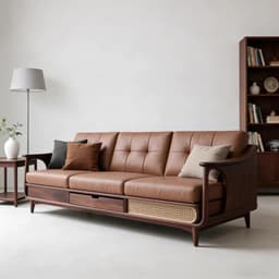 Ghế sofa gỗ phối mây đệm nỉ có hộc để đồ VUADECOR VS98 2
