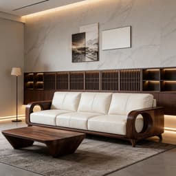 Ghế sofa gỗ tự nhiên đệm nỉ, da VUADECOR VS99 7