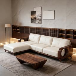 Ghế sofa gỗ tự nhiên đệm nỉ, da VUADECOR VS99 3