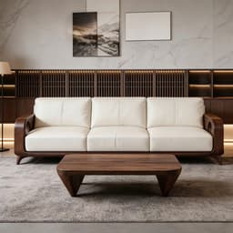 Ghế sofa gỗ tự nhiên đệm nỉ, da VUADECOR VS99 5