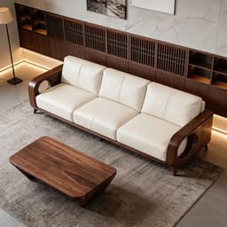 Ghế sofa gỗ tự nhiên đệm nỉ, da VUADECOR VS99 2