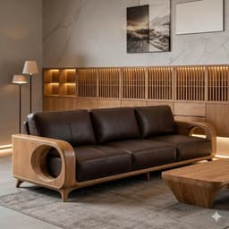 Ghế sofa gỗ tự nhiên đệm nỉ, da VUADECOR VS99 8