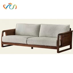 Ghế sofa gỗ tự nhiên đệm nỉ, da VUADECOR VS100 1