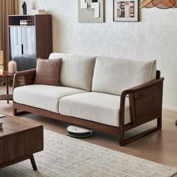 Ghế sofa gỗ tự nhiên đệm nỉ, da VUADECOR VS100 2