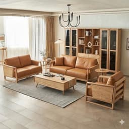 Ghế sofa gỗ tự nhiên đệm nỉ, da VUADECOR VS100 8