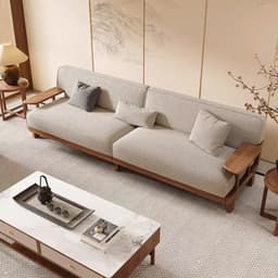 Ghế sofa gỗ tự nhiên đệm nỉ, da VUADECOR VS101 8