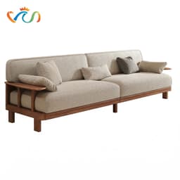 Ghế sofa gỗ tự nhiên đệm nỉ, da VUADECOR VS101 1