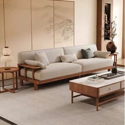 Ghế sofa gỗ tự nhiên đệm nỉ, da VUADECOR VS101 7
