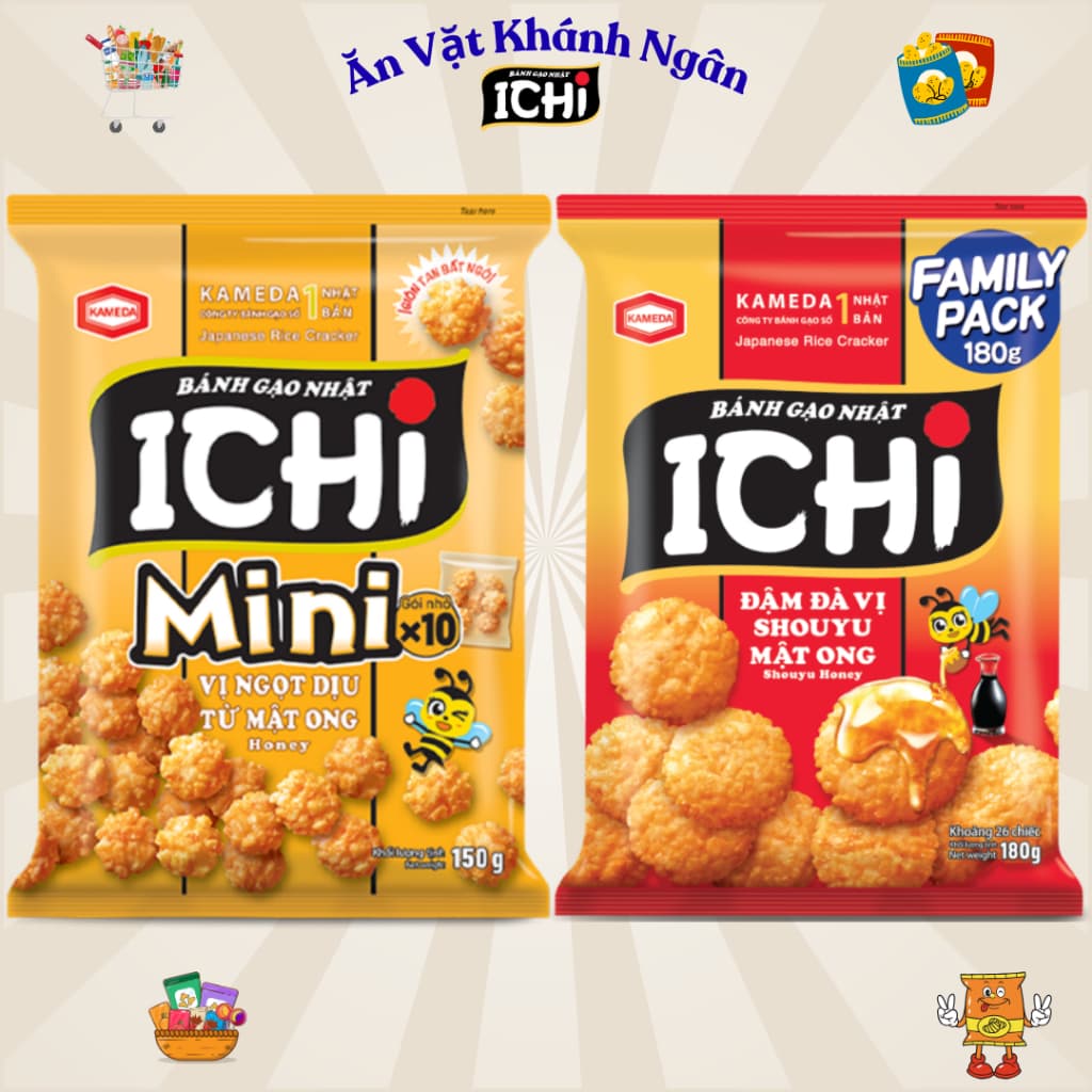Bánh Gạo Nhật Ichi Vị Shouyu Mật Ong - HÀNG CHÍNH HÃNG