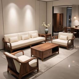 Ghế sofa gỗ tự nhiên đệm nỉ, da VUADECOR VS103 4