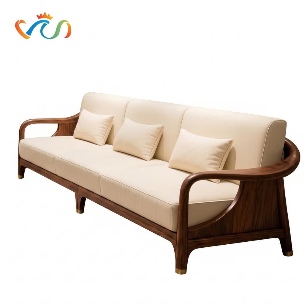 Ghế sofa gỗ tự nhiên đệm nỉ, da VUADECOR VS103