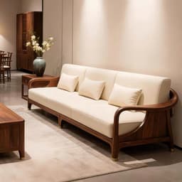 Ghế sofa gỗ tự nhiên đệm nỉ, da VUADECOR VS103 2