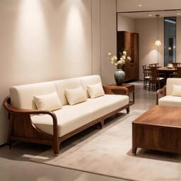 Ghế sofa gỗ tự nhiên đệm nỉ, da VUADECOR VS103 3