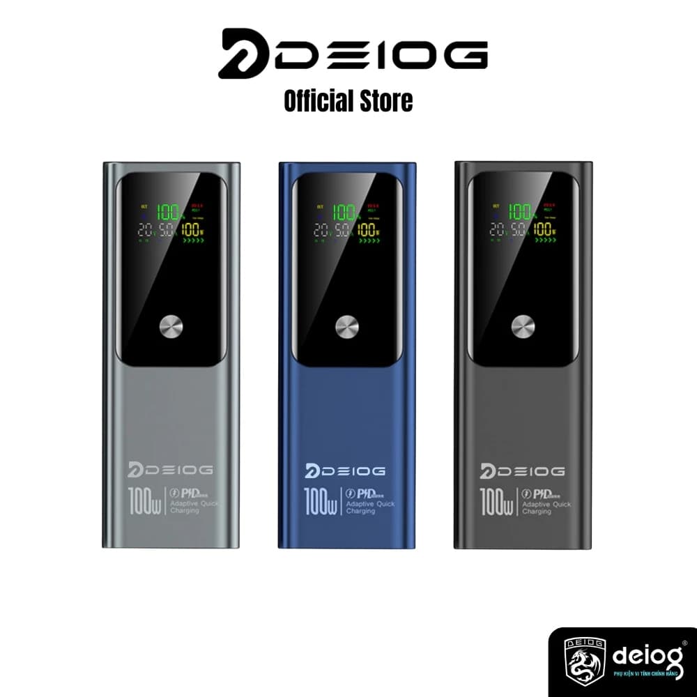 Pin dự phòng sạc nhanh 100W Deiog DY-209 25.000mah. Sạc được laptop và 22.5W Remax FC-12 20.000mah