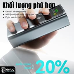 Pin dự phòng sạc nhanh 100W Deiog DY-209 25.000mah. Sạc được laptop và 22.5W Remax FC-12 20.000mah 3