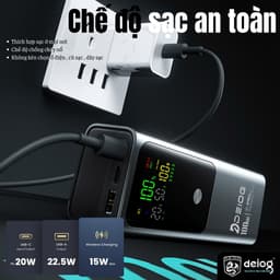 Pin dự phòng Sạc nhanh 45W WEKOME WP-50 20.000mAh và 100W Deiog DY-209 25.000mah 9