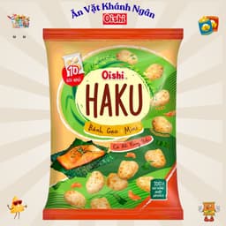 Snack Bánh Gạo Nướng Haku Oishi Đủ Vị Dạng Túi Tiện Lợi 138g-150g- HÀNG CHÍNH HÃNG 5