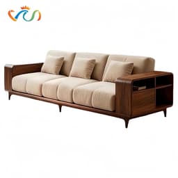 Ghế sofa gỗ tự nhiên đệm nỉ VUADECOR VS104 1