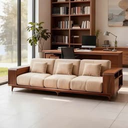 Ghế sofa gỗ tự nhiên đệm nỉ VUADECOR VS104 2