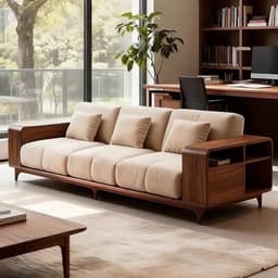 Ghế sofa gỗ tự nhiên đệm nỉ VUADECOR VS104 3