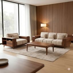 Ghế sofa gỗ tự nhiên đệm nỉ VUADECOR VS104 5