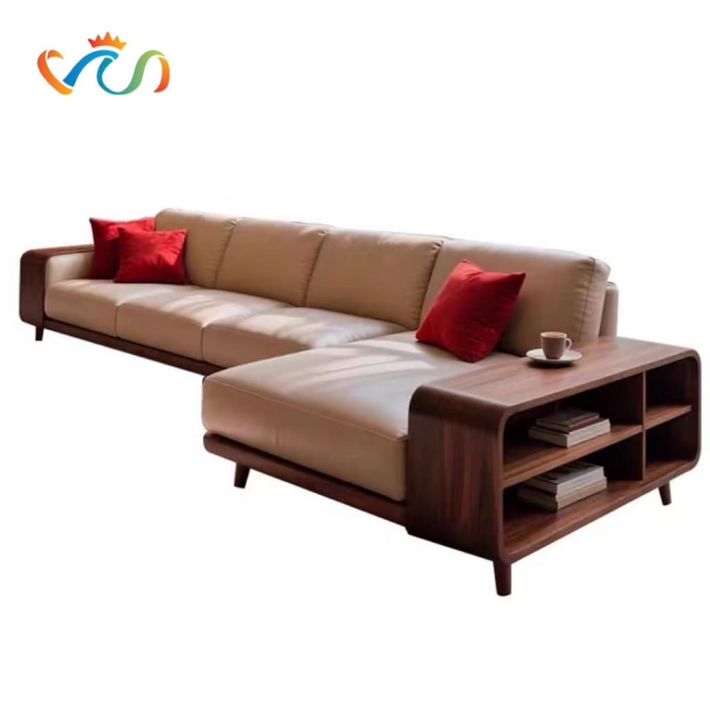 Ghế sofa góc gỗ tự nhiên đệm nỉ VUADECOR VS105
