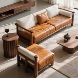 Ghế sofa gỗ tự nhiên đệm nỉ, da VUADECOR VS106 5
