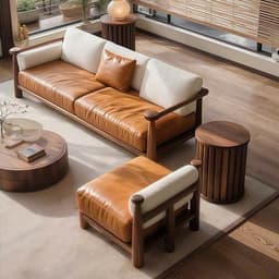 Ghế sofa gỗ tự nhiên đệm nỉ, da VUADECOR VS106 6
