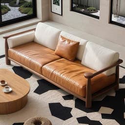 Ghế sofa gỗ tự nhiên đệm nỉ, da VUADECOR VS106 2