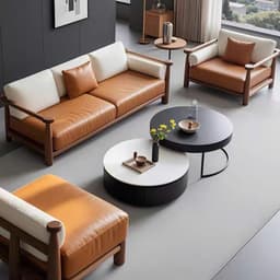 Ghế sofa gỗ tự nhiên đệm nỉ, da VUADECOR VS106 8