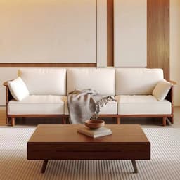 Ghế sofa gỗ tự nhiên đệm nỉ, da VUADECOR VS107 4
