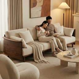 Ghế sofa gỗ tự nhiên đệm nỉ, da VUADECOR VS107 7