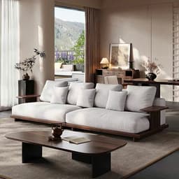Ghế sofa gỗ tự nhiên đệm nỉ, da VUADECOR VS108 7