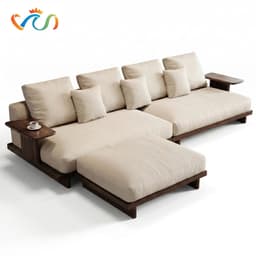 Ghế sofa gỗ tự nhiên đệm nỉ, da VUADECOR VS108 1