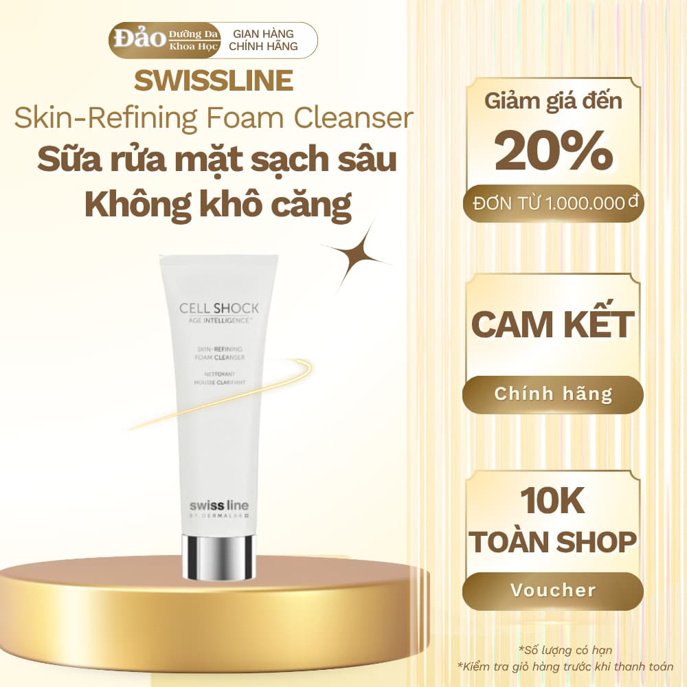 Sữa rửa mặt Swiss Line Skin-Refining Foam Cleanser 160ml sạch sâu thoáng lỗ chân lông dịu nhẹ da