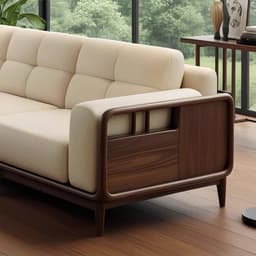 Ghế sofa gỗ tự nhiên đệm nỉ, da VUADECOR VS109 6