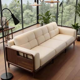 Ghế sofa gỗ tự nhiên đệm nỉ, da VUADECOR VS109 3