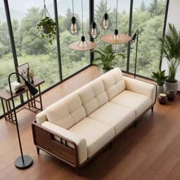 Ghế sofa gỗ tự nhiên đệm nỉ, da VUADECOR VS109 4