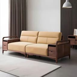 Ghế sofa gỗ tự nhiên đệm nỉ VUADECOR VS110 3