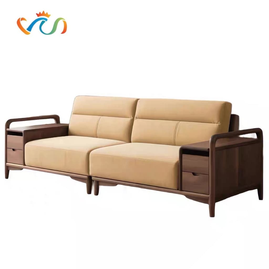 Ghế sofa gỗ tự nhiên đệm nỉ VUADECOR VS110