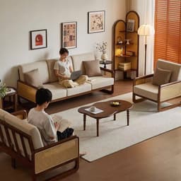 Ghế sofa gỗ tự nhiên phối mây VUADECOR VS111 6